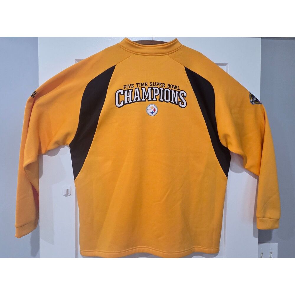 Reebok NFL Team Apparel 2xl Steelers Black/Gold Pullover LS Shirt